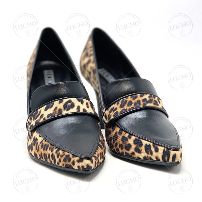 Animal Print Pointed Closed Toe Pump - Lucho Clothing Store
